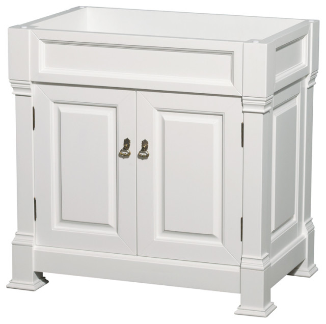 Andover 36" Single Bathroom Vanity in White, No Top, No Sink