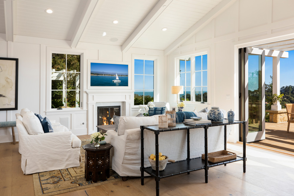 Inspiration for a beach style living room in Santa Barbara.