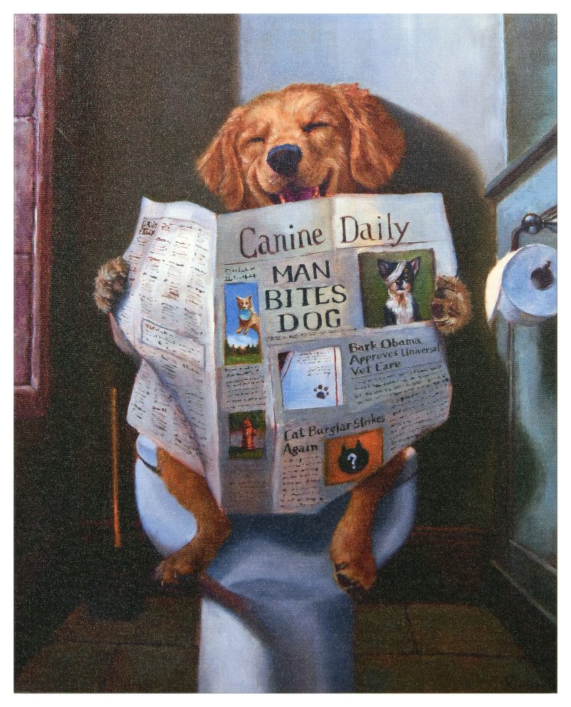 "Dog Gone Funny" Dog Wall Art, Graphic Art Print on Wrapped Canvas