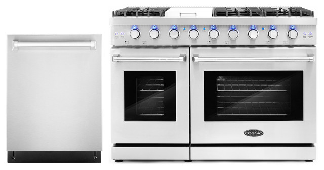 2-Piece Kitchen, 48" Gas Range and 24" Fully Integrated Dishwasher