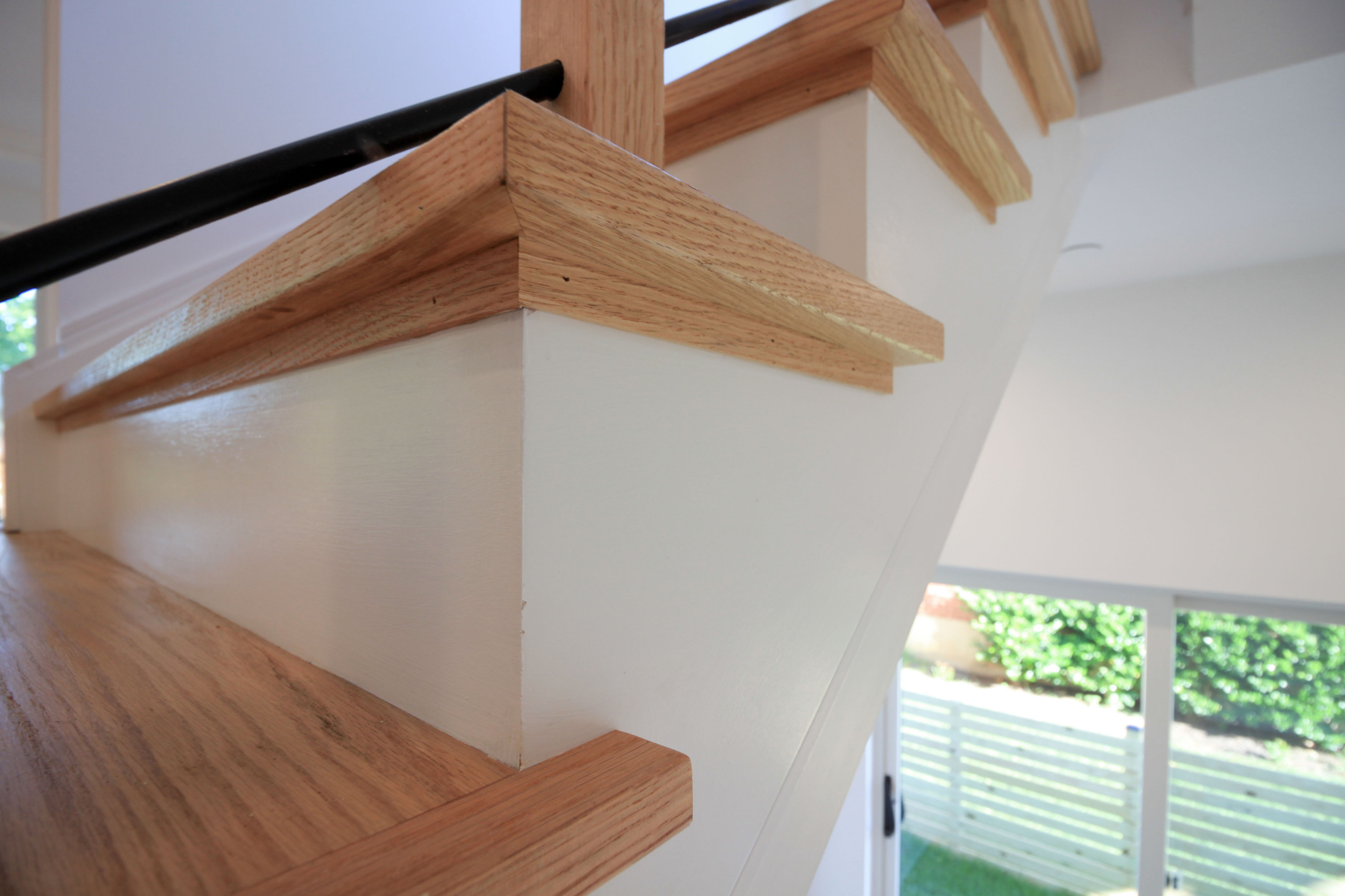 94_Neutral Color Floating Staircase with Metal Balusters, Bethesda MD 20817