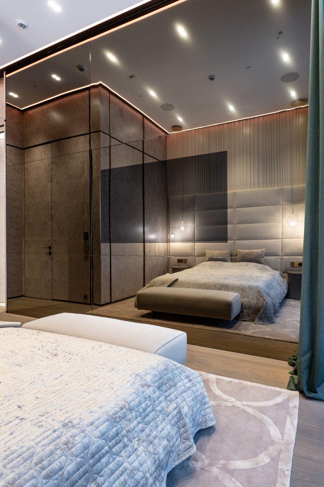 Скрытая стеклянная стеновая панель для зоны ТВ