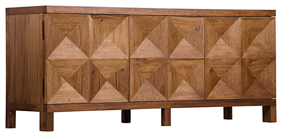 3 Door Quadrant Sideboard, Dark Walnut - Transitional - Buffets And ...
