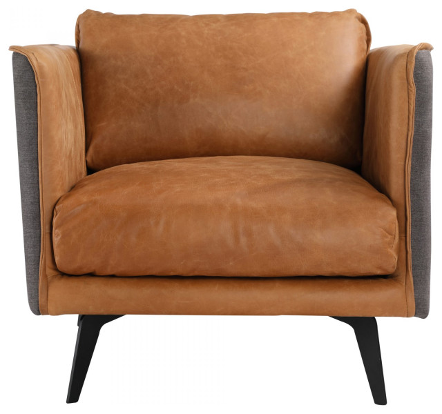 London Leather Arm Chair Cognac, Leather Arm Chair