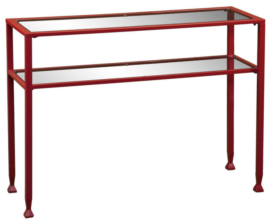 Metal/Glass Console Table Red Contemporary Console Tables by HedgeApple Houzz