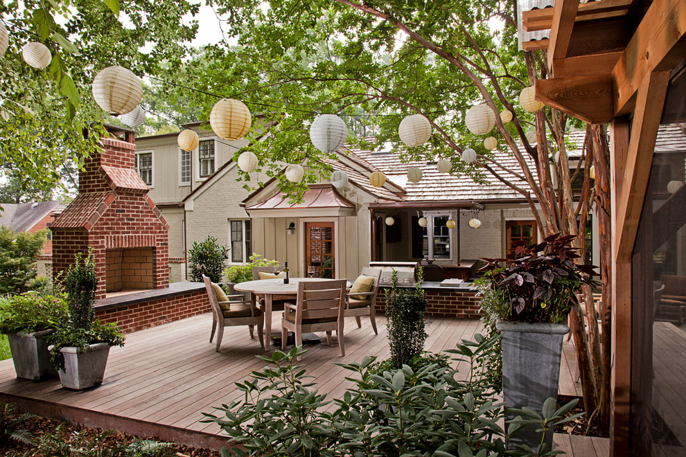 Example of a classic deck design in Raleigh with a bbq area