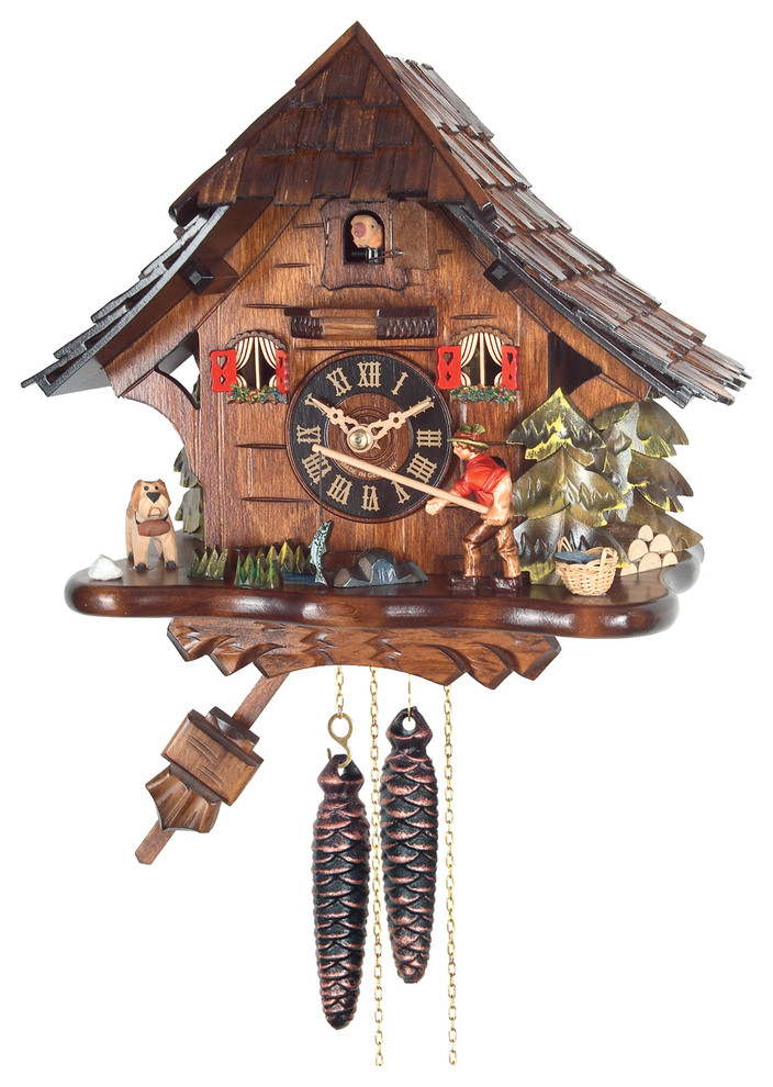 Fisherman Engstler WeightDriven Cuckoo Clock Full Size Rustic