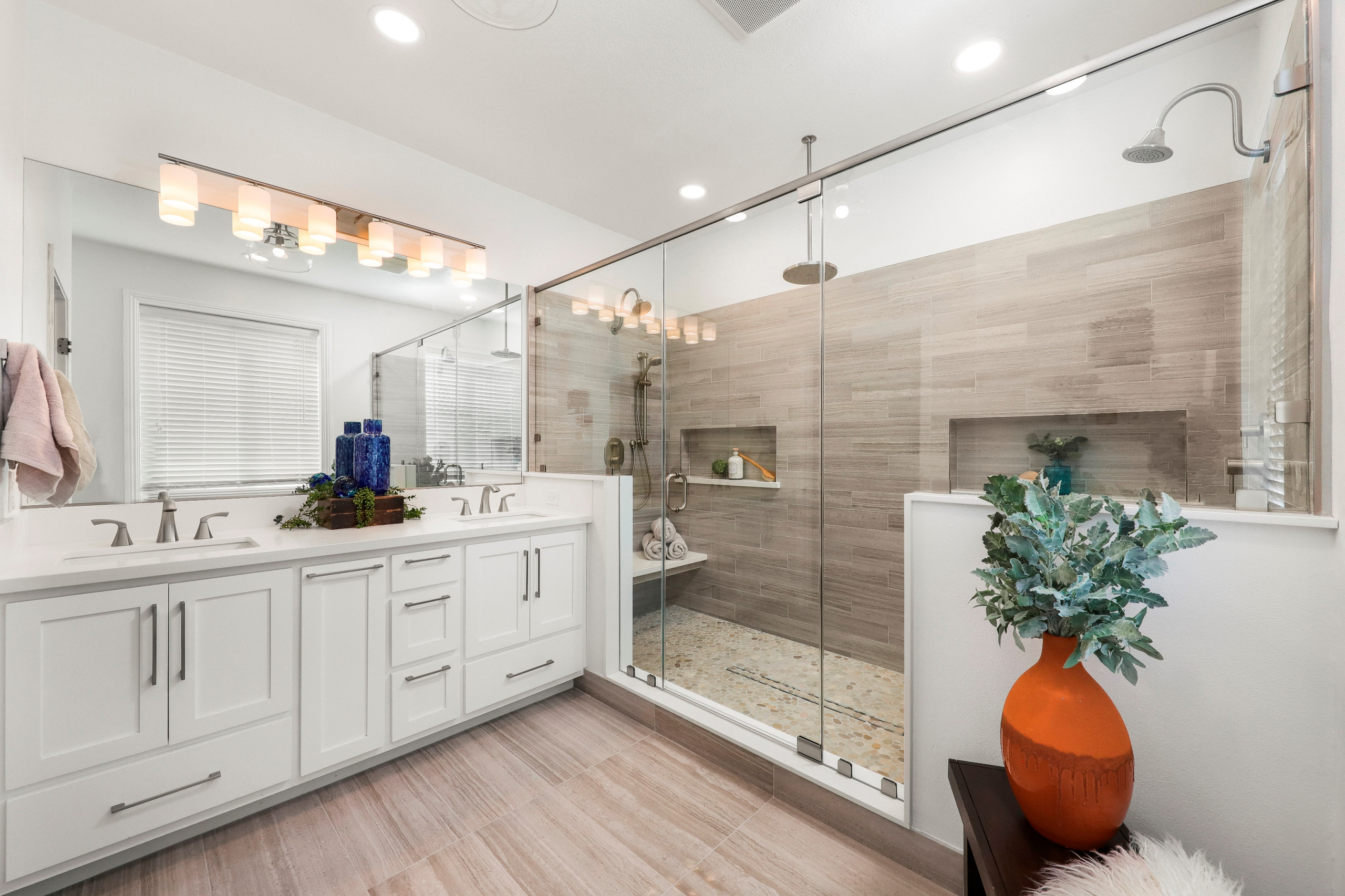 Rosamond, CA Master Bath Walk-in Shower remodel *Cypress