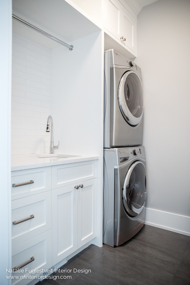 This is an example of a traditional laundry room in Calgary.