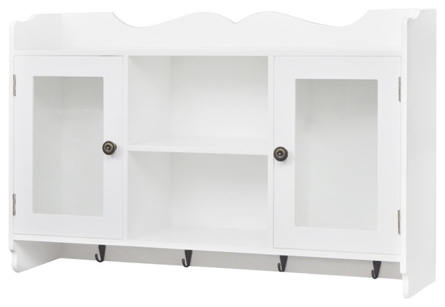 VidaXL White MDF Wall Cabinet and Display Shelf