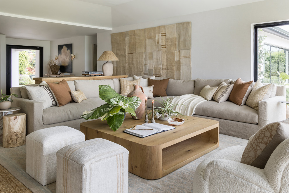 Living room - coastal living room idea in Orange County