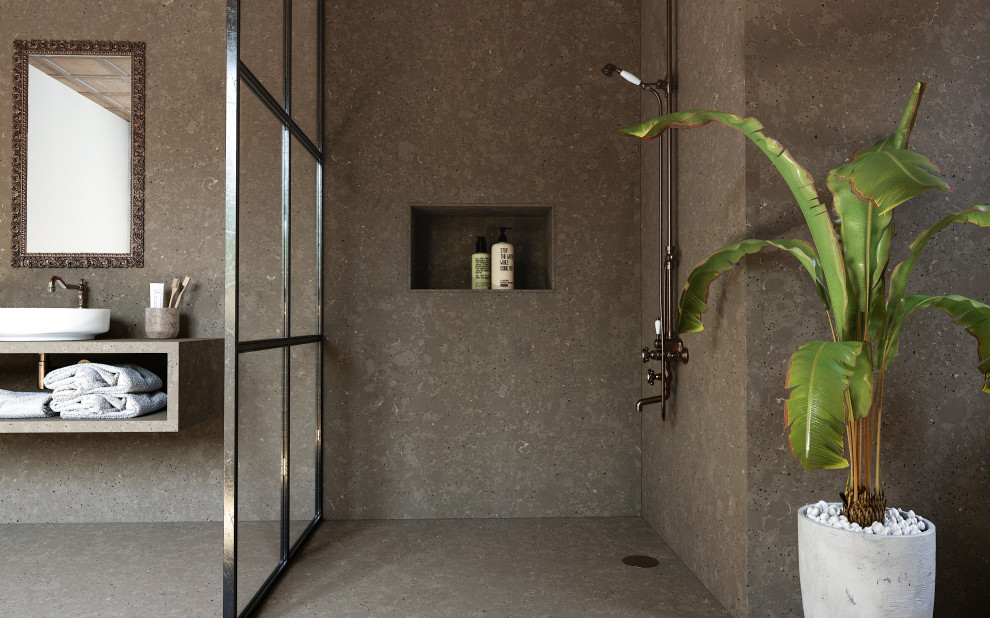 Свежая идея для дизайна: ванная комната в стиле модернизм - отличное фото интерьера
