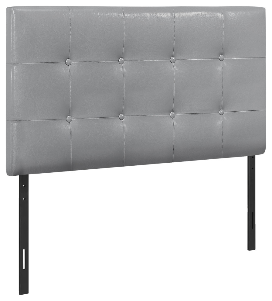 Bed, Headboard Only, Twin Size, Bedroom, Upholstered, Pu Leather Look, Grey