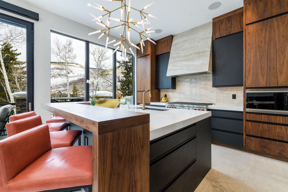 Mountain style kitchen photo in Denver