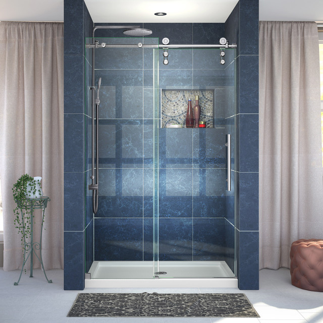 Dreamline Enigma Z 44 48 Wx76 H Fully Frameless Sliding Shower Door Dreamline Enigma Z 44 48 Wx76 H Fully Frameless Sliding Shower Door Contemporary Doors By Xomart