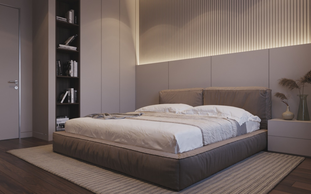 Спальня. Дизайн-проект коттеджа в Московской области