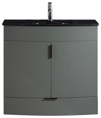 36" Pewter Green Bathroom Vanity, PVC - Modern - Bathroom Vanities And ...