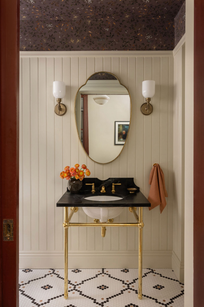 Inspiration for a mid-sized transitional powder room remodel in San Francisco
