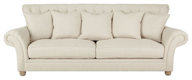 Dorothy Ivory Tufted Back Sofa Transitional Sofas By Zin Home Houzz Dorothy Ivory Tufted Back Sofa, Tufted Back Sofa