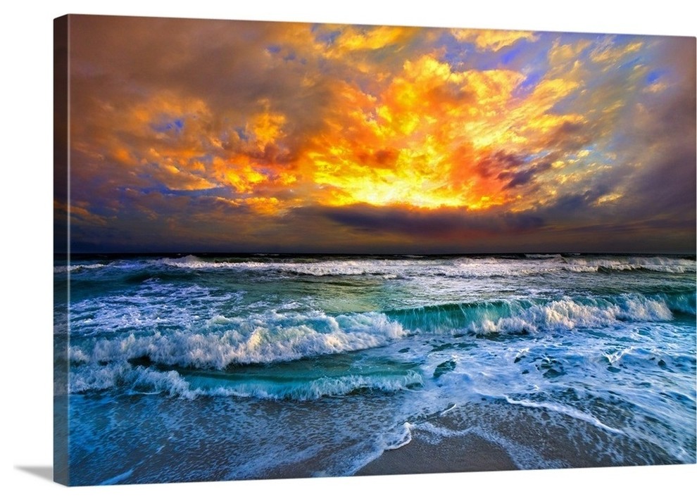 Red Sunset Over Ocean Dark Orange Sky And Waves Wrapped Canvas Art Print Beach Style Prints And Posters By Great Big Canvas Red Sunset Over Ocean Dark Orange Sky And Waves Wrapped Canvas Art Print Beach Style Prints And Posters By Great Big Canvas