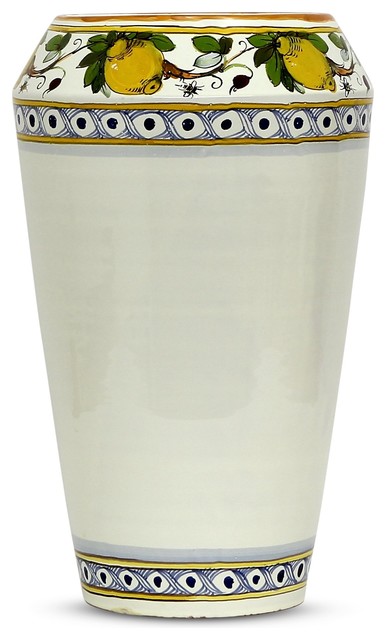 Nuova Toscana Large Vase Umbrella Stand Majolica Limoni Design