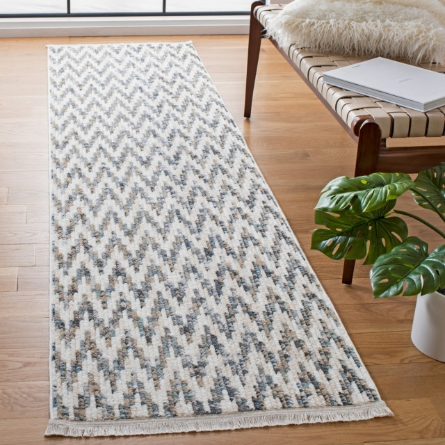 Safavieh Sedona Collection Sed877a Ivory / Dark Grey Rug, 24 X 9