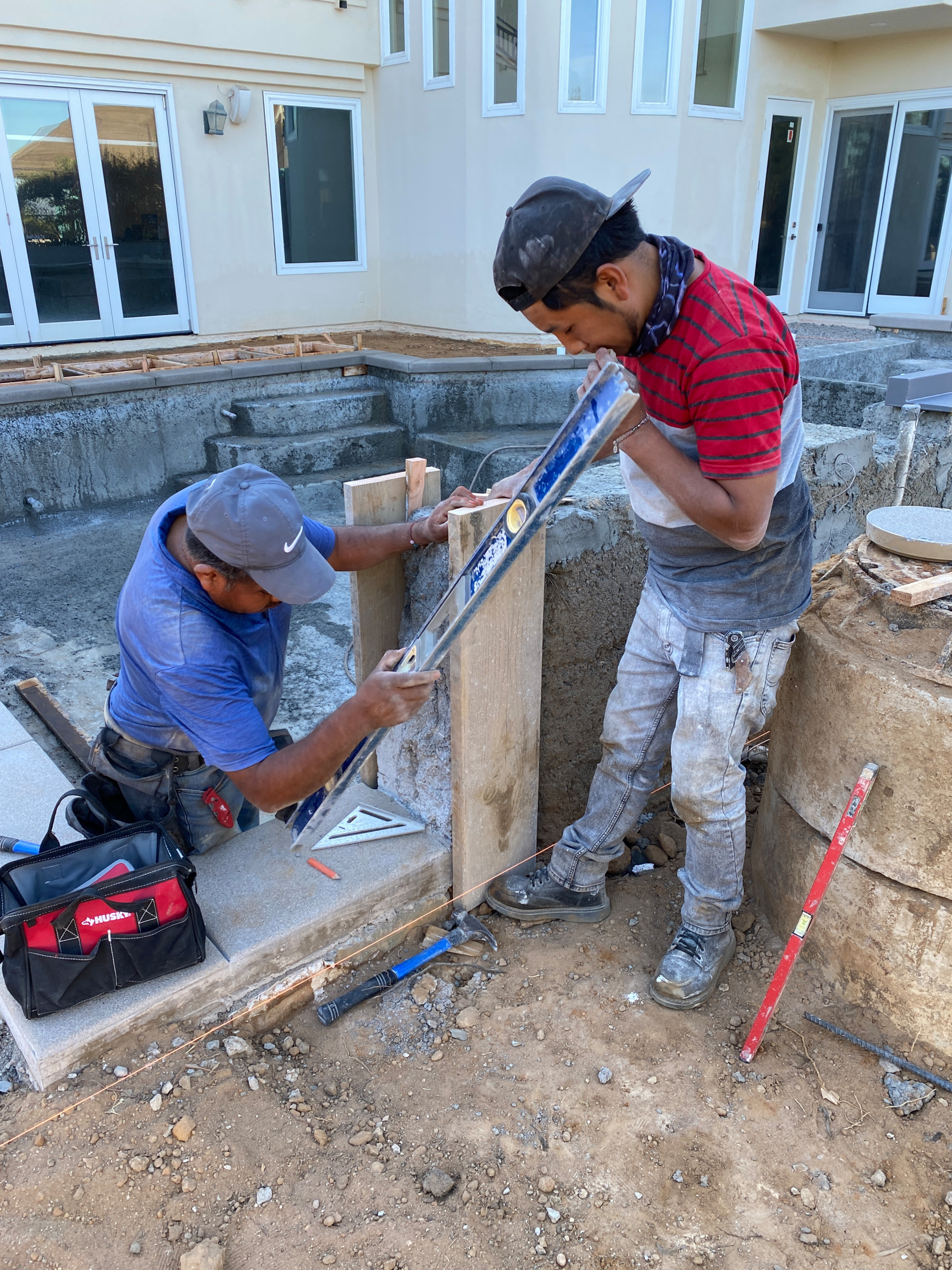 Finishing the Waterfeatures for our Pool Water Wall in Del Mar