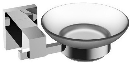 Eviva Panera Frosted Glass Soap Dish, Brushed Nickel