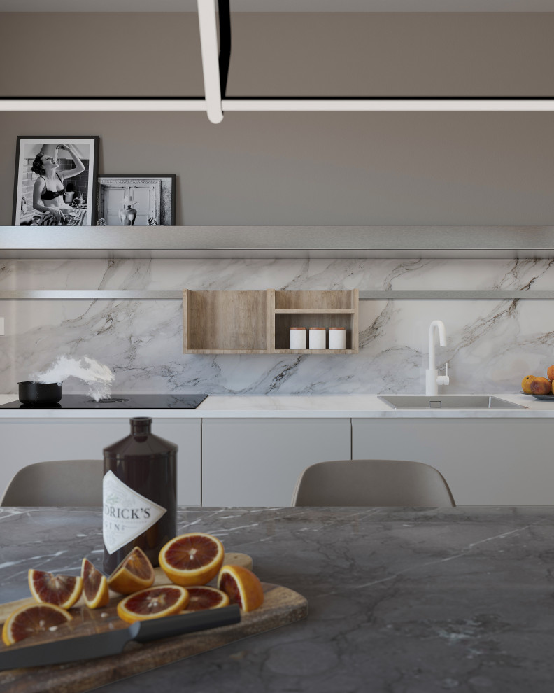 Example of a trendy kitchen design in Milan