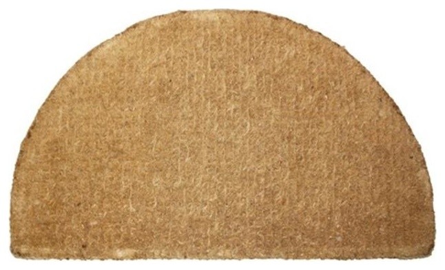 J and M Home Fashions 4218 Plain Imperial Coco Doormat, Half Round 20"x33"