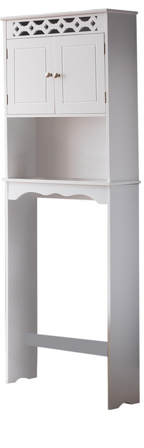 White Wood Over The Toilet Etagere Bathroom Rack With Storage