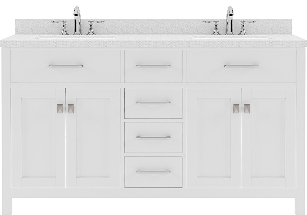 Caroline 60" Double Bathroom Vanity Set Transitional Bathroom