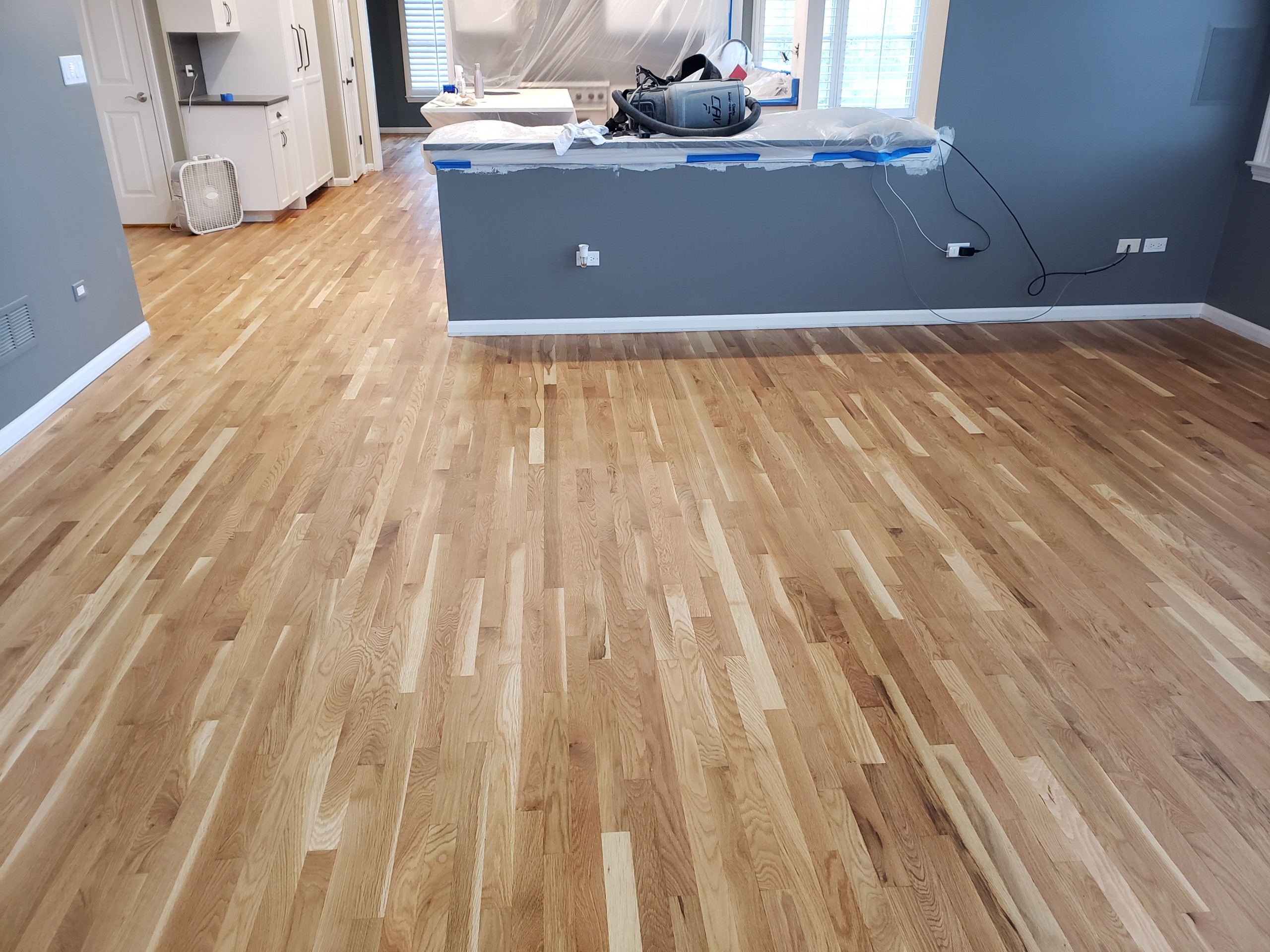 Hawthorn Woods, refinishing 2 and 1/4 prefinished natural Bona finish