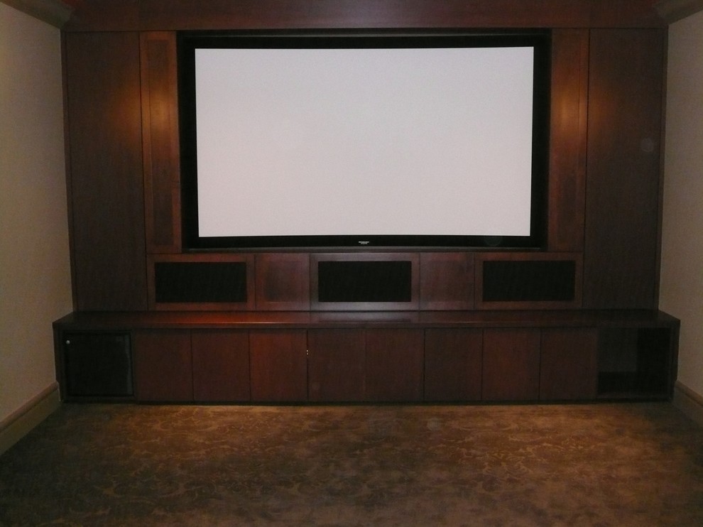 Home theater - traditional home theater idea in Vancouver