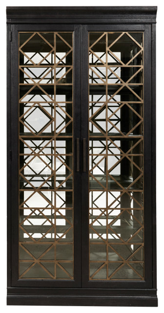 4-Shelf Display Cabinet With Decorative Glass Doors by Pulaski Furniture