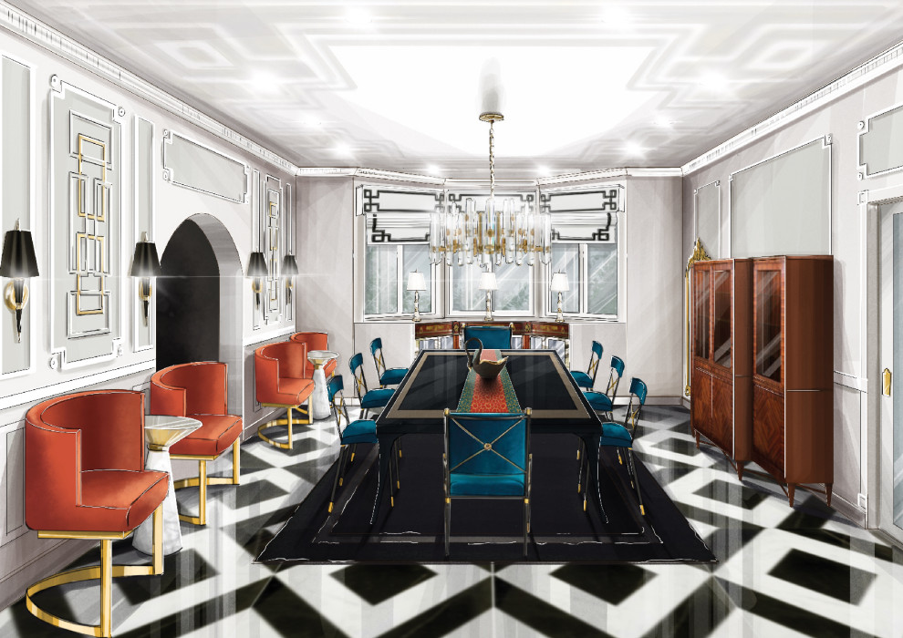 Визуализация комнат для проекта американского дизайнера