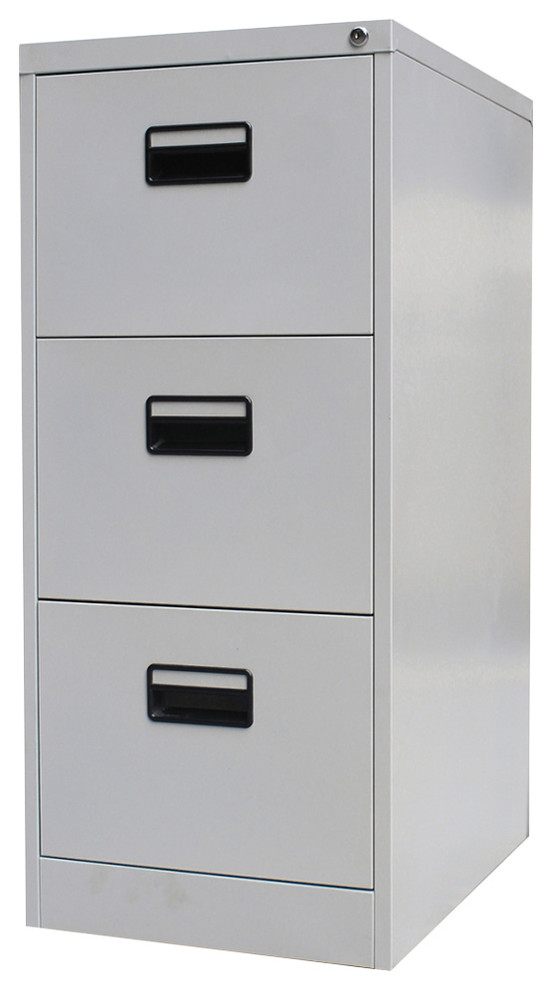 Vidaxl File Cabinet With 3 Drawer Steel 40 4 Gray Storage