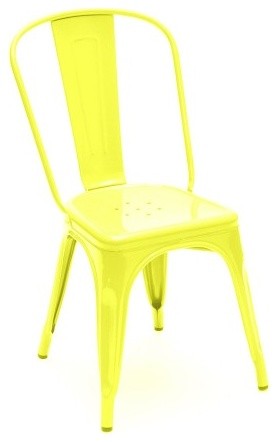 Tolix Classic French Cafe Chair, Yellow