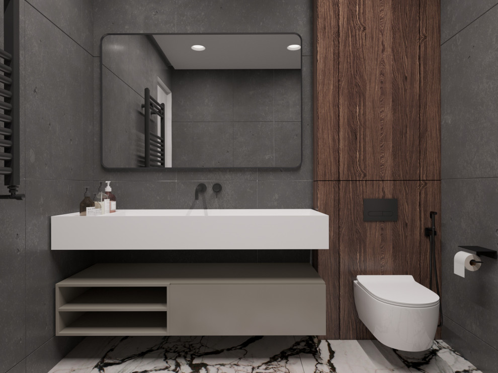 Современный интерьер двухуровневой квартиры 2