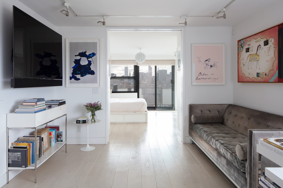 Inspiration for a scandinavian living room remodel in New York