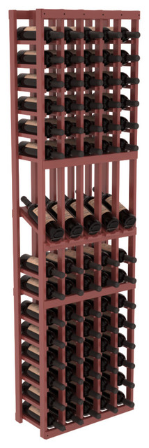 5 Column Display Row Wine Cellar Kit, Pine, Cherry/Satin Fini