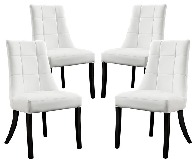 Noblesse Vinyl Dining Chair Set Of 4 Transitional Chairs Noblesse Vinyl Dining Chair Set Of 4 Transitional Chairs By Modway