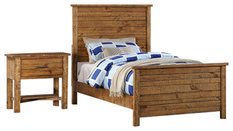 Madison 2 Piece Bed And Nightstand Set Rustic Kids Bedroom Furniture Sets By Pilaster Designs