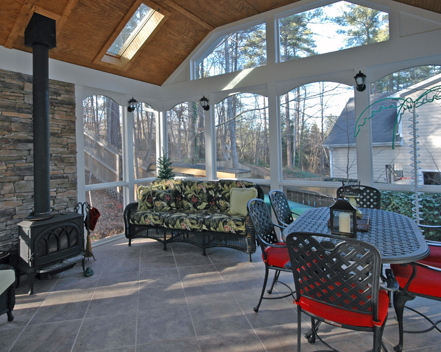 Screened Porch Ideas Rustic Porch Raleigh By Blue Ribbon