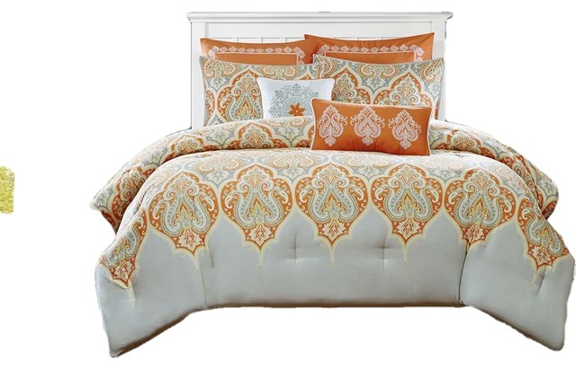 Nisha Comforter Set Mediterranean Comforters And Comforter