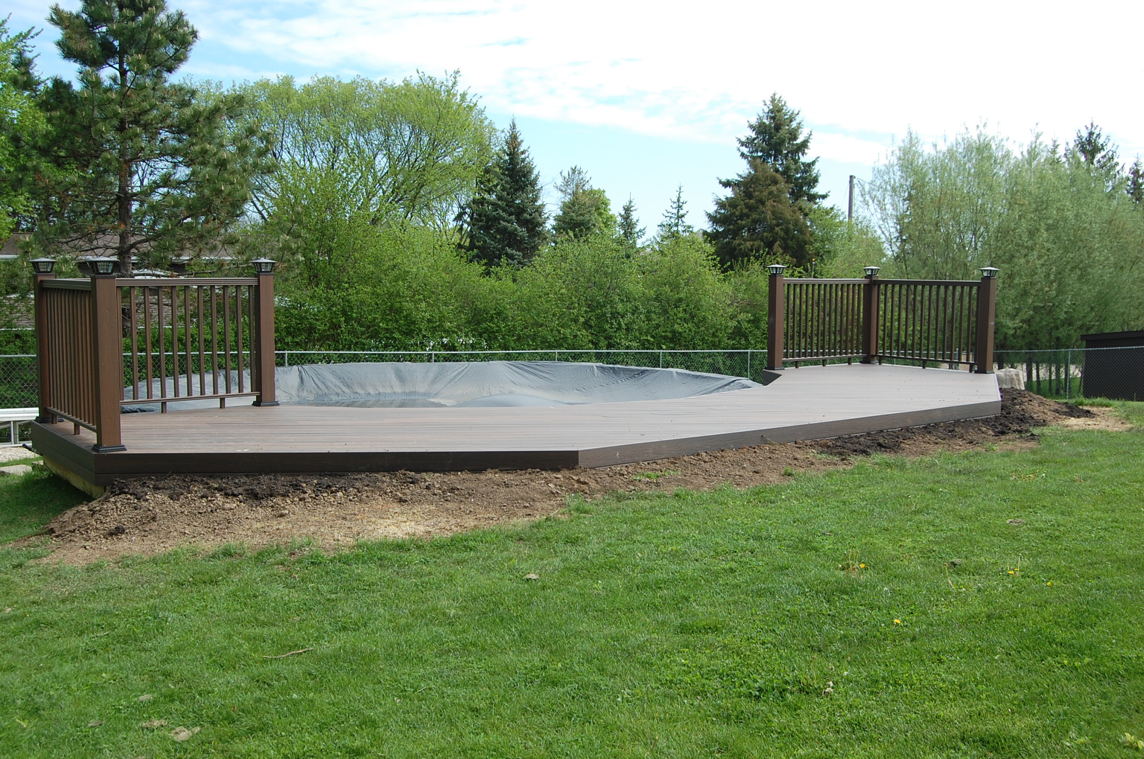 Composite deck around pool