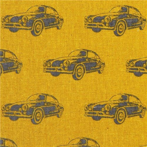 yellow ni-co classic car echino laminate fabric from Japan