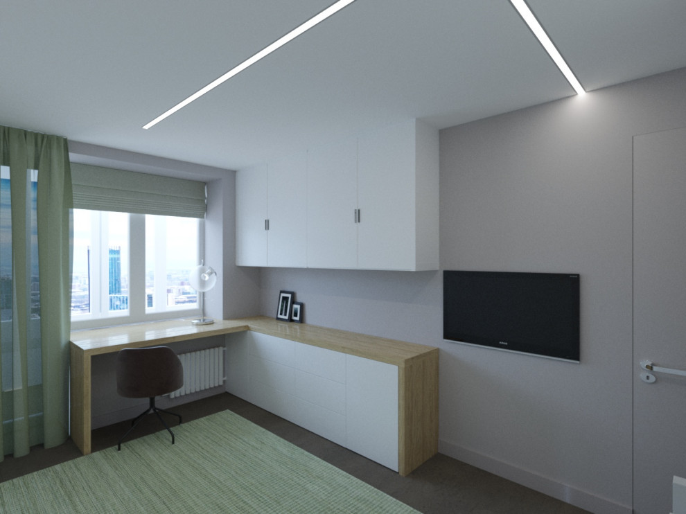 Четырехкомнатная квартира в современном стиле для творческой семьи.