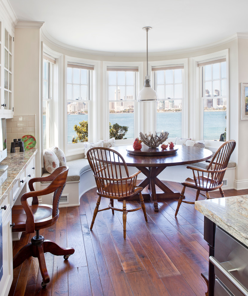 Example of a beach style dining room design in San Diego