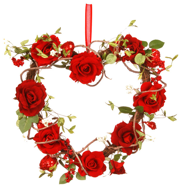 Heart Decor, 20" Traditional Wreaths And Garlands by National Tree Company Houzz